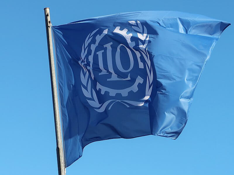 Drapeau de l'Organisation internationale du travail,