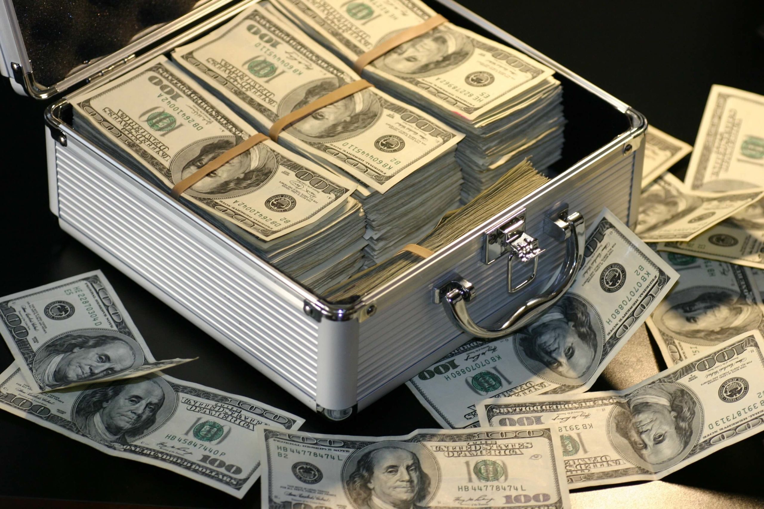 Mallette d'argent. Contenu fiscal de grande fortune