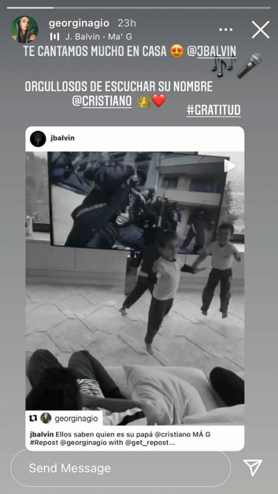 Georgina Rodríguez remercie J Balvin