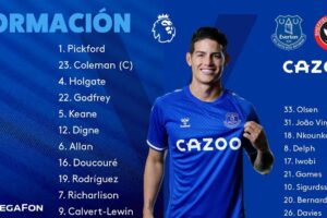 Surprise à Everton par l&rsquo;apparition dans le titre de James Rodríguez