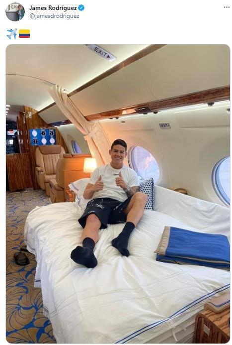 Photo: Twitter Réseaux de presse James Rodríguez.