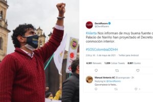 Selon le membre du Congrès David Racero, le document décrivant l&rsquo;agitation interne est en cours de rédaction