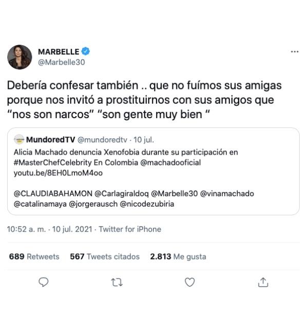 Capture d'écran.  Photo : Twitter @ marbelle.oficial.