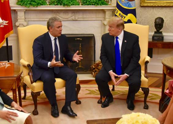 Présidents Iván Duque et Donald Trump