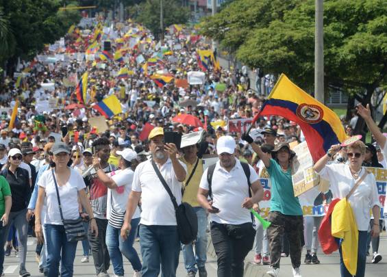 Marche à Cali pour la grève nationale, novembre 2019