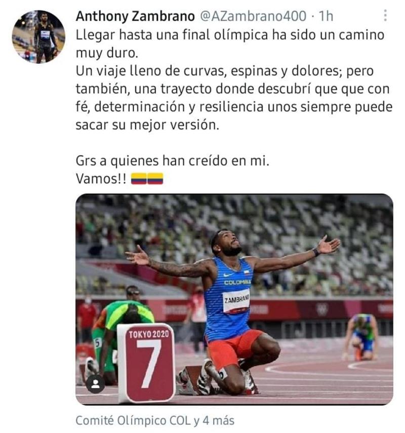 Capture d'écran de Twitter Anthony Zambrano.  Photo : Twitter @ AZambrano400