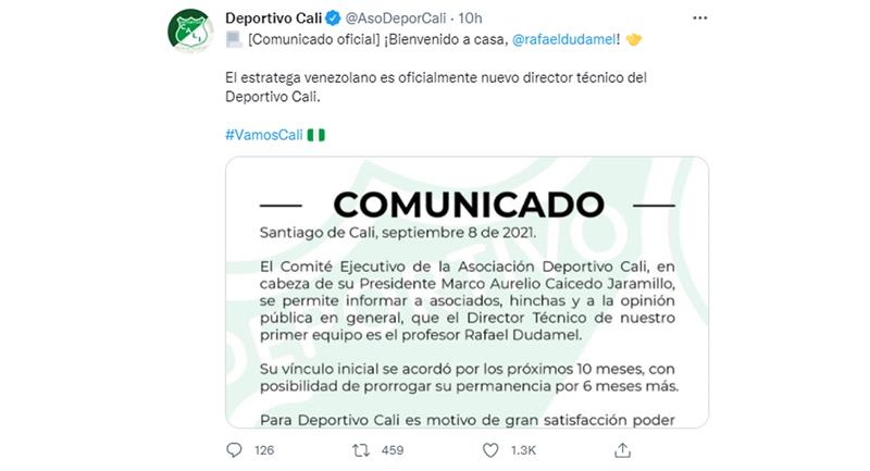 Photo : Twitter Deportivo Cali