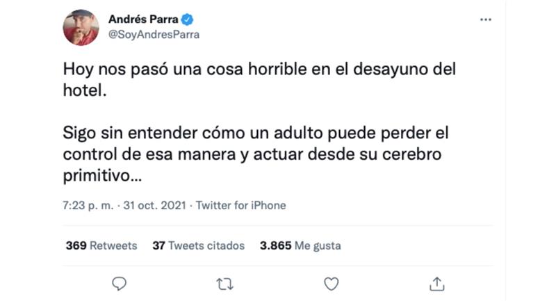 Cliquez sur l'image pour lire toute l'histoire. Photo : Twitter @SoyAndresParra. Cliquez sur l'image pour lire toute l'histoire. Photo : Twitter @SoyAndresParra.