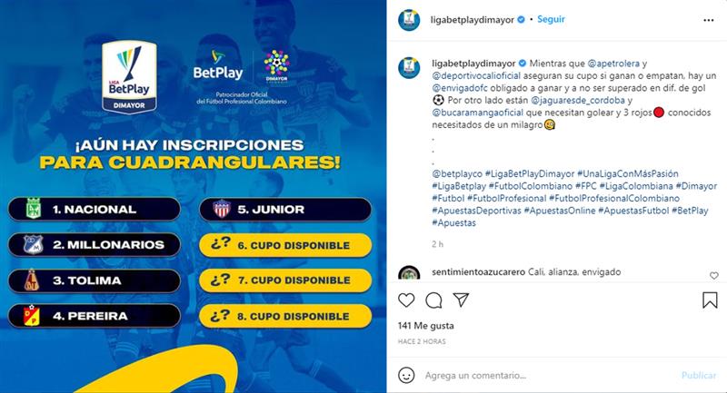 Photo : Instagram Liga BetPlay