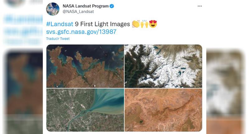 Ici vous pouvez voir les images capturées par le satellite.  Photo : Twitter @NASA_Landsat