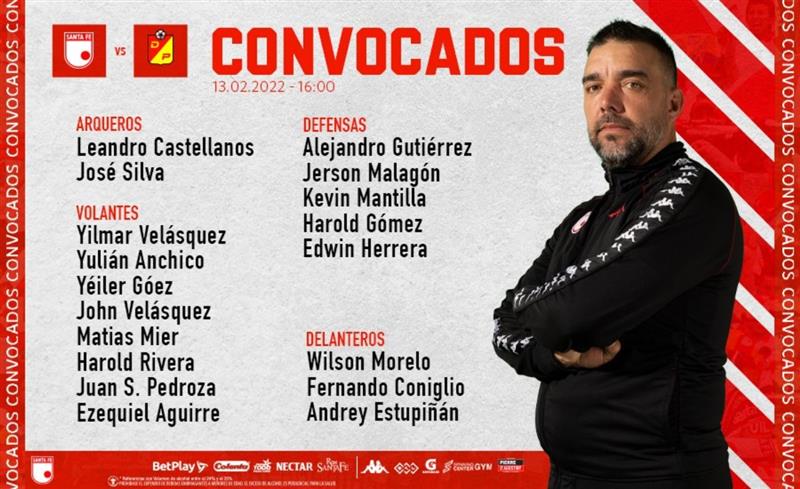 Santa Fe convoqué contre Pereira.  Photo : Twitter @SantaFe
