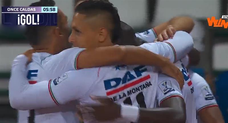 Une fois le but de Caldas à la 6e minute de la première mi-temps.  Photo: Twitter Win Sports