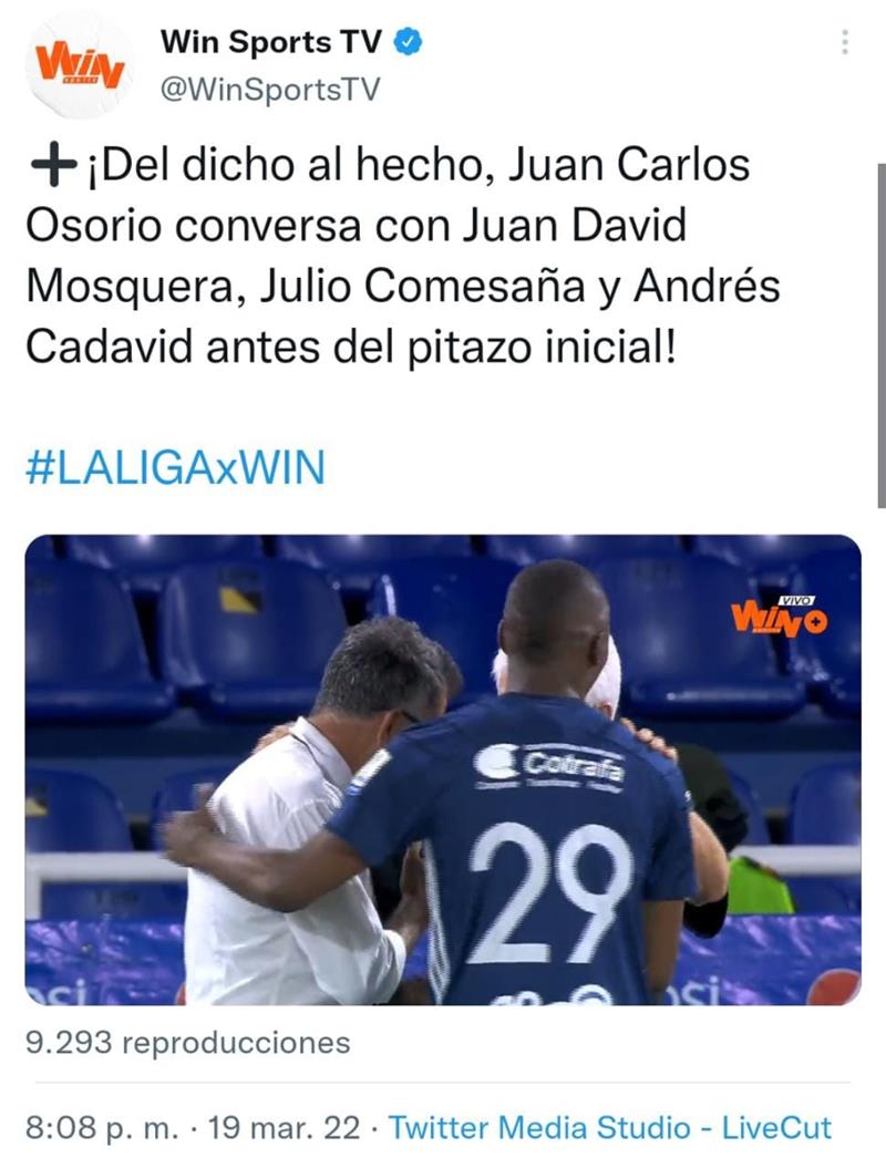 Capture d'écran.  Photo : Twitter @WinSportsTV