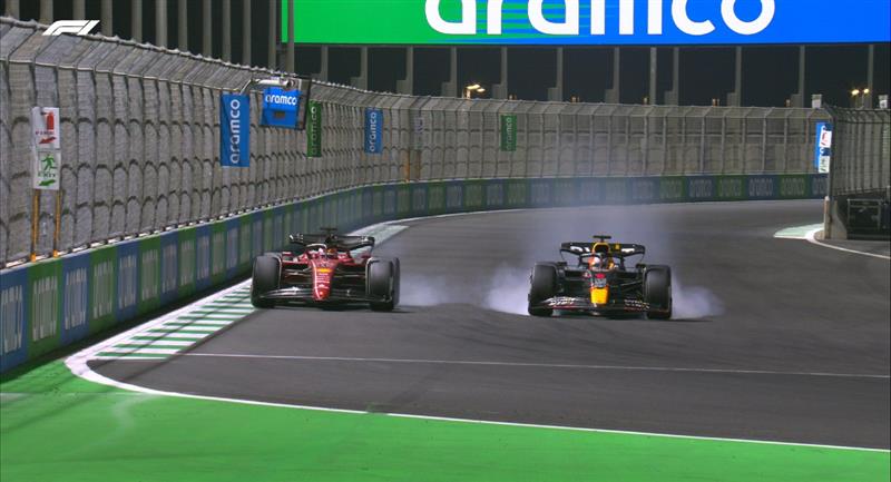 Le pilote Red Bull a battu le pilote Ferrari de quelques secondes.  Photo: Télévision de Formule 1