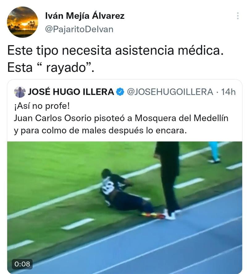 Capture d'écran.  Photo : Twitter @PajaritoDeIvan