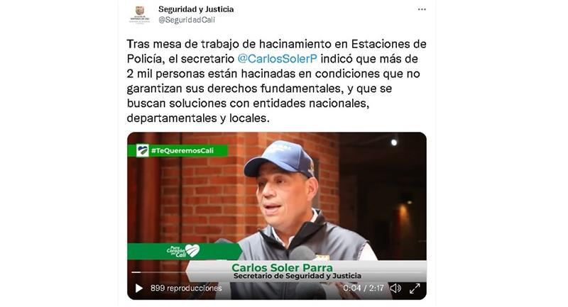 Cliquez sur l'image pour voir la vidéo.  Photo : Twitter @SeguridadCali