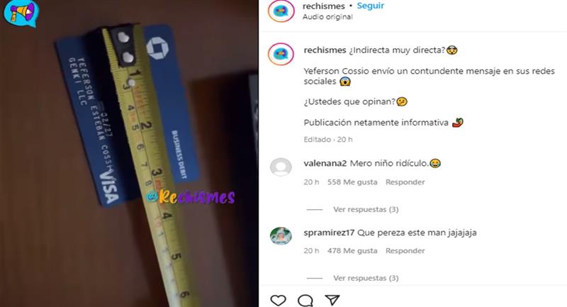 Indice de Yeferson Cossio à La Liendra Source : Rechismes.  Photo : Instagram @ la_liendraa