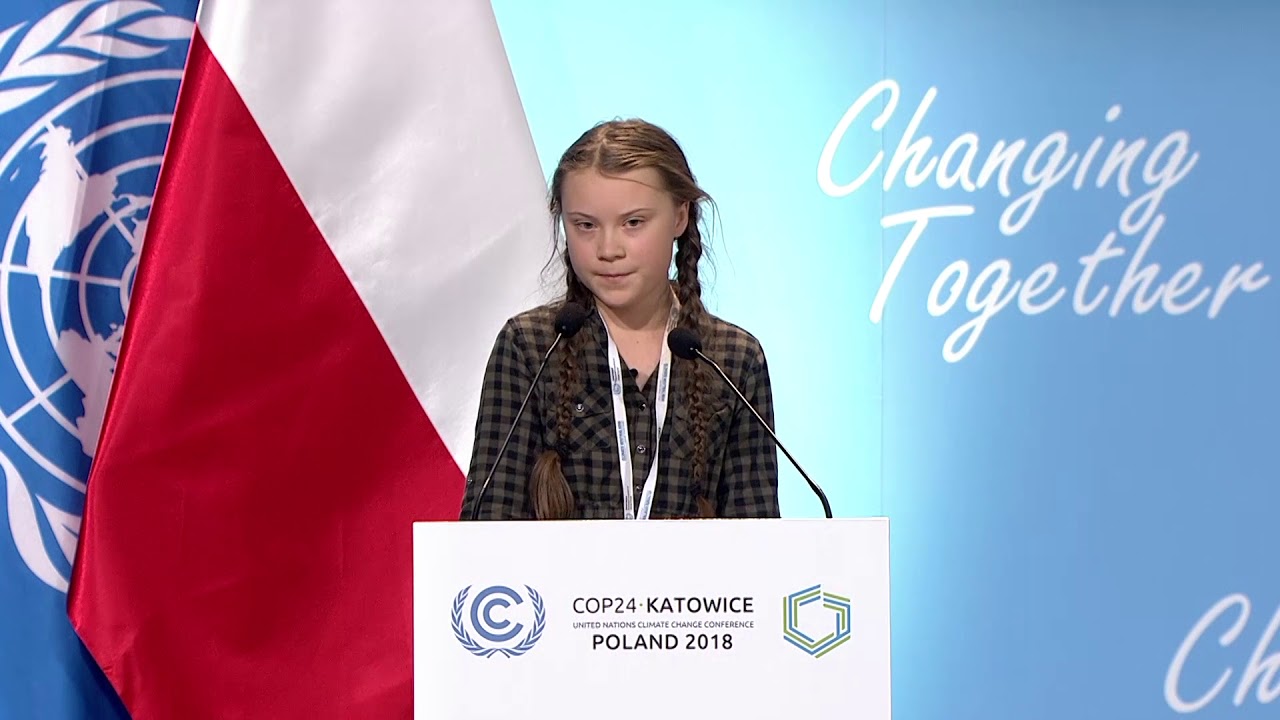 Discours complet de Greta Thunberg à la conférence COP24 de l'ONU sur le changement climatique - YouTube