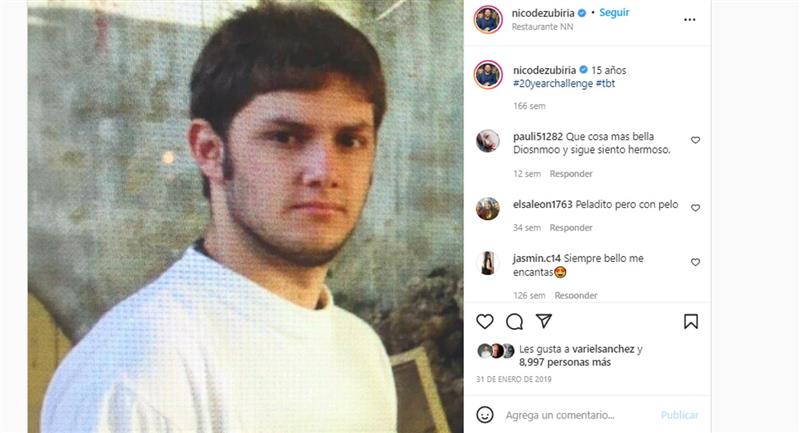 Nicolás de Zubiría a impressionné tout le monde avec son image du passé.  Photo : Instagram