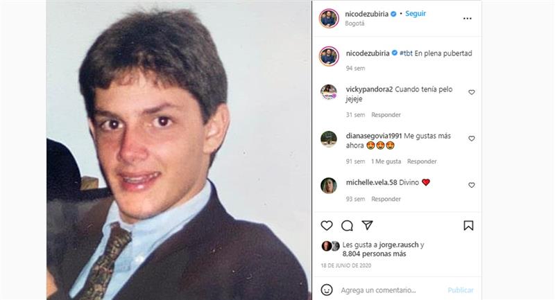 Nicolás de Zubiría a impressionné tout le monde avec son image du passé.  Photo : Instagram