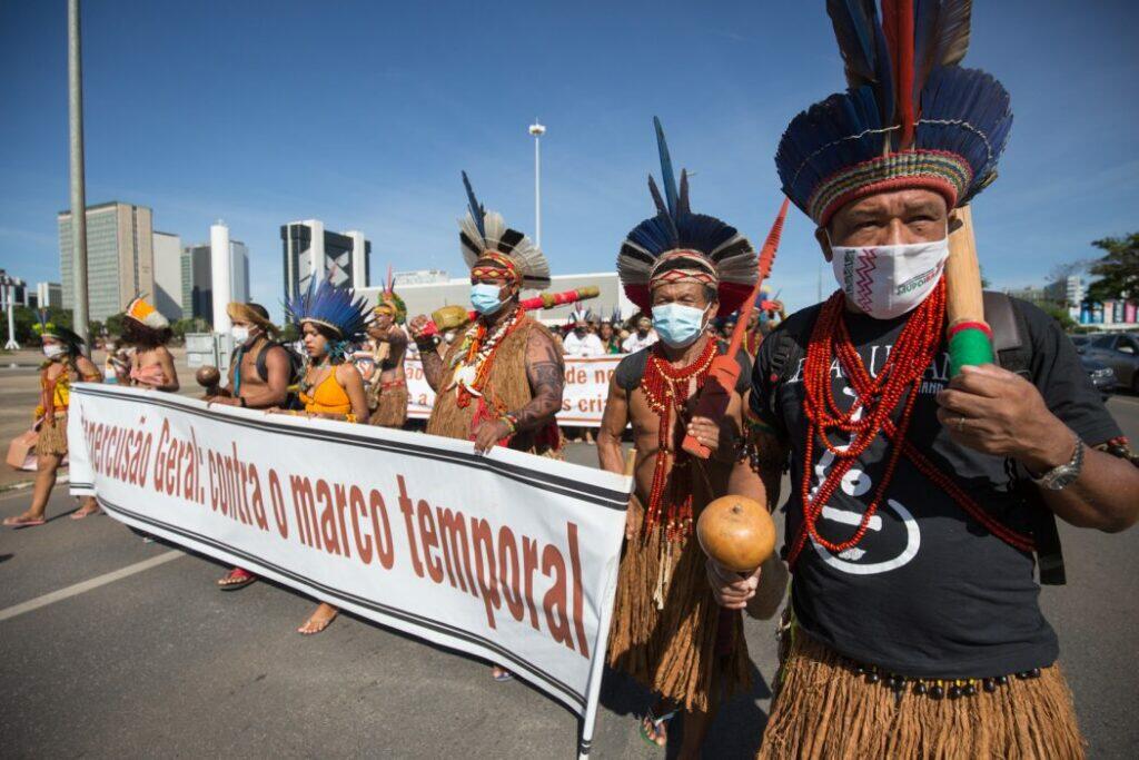 Les peuples autochtones de Bahia protestent contre la PL 191/2020 et les projets anti-autochtones du gouvernement et du Congrès.  Image: Tiago Miotto/Cimi