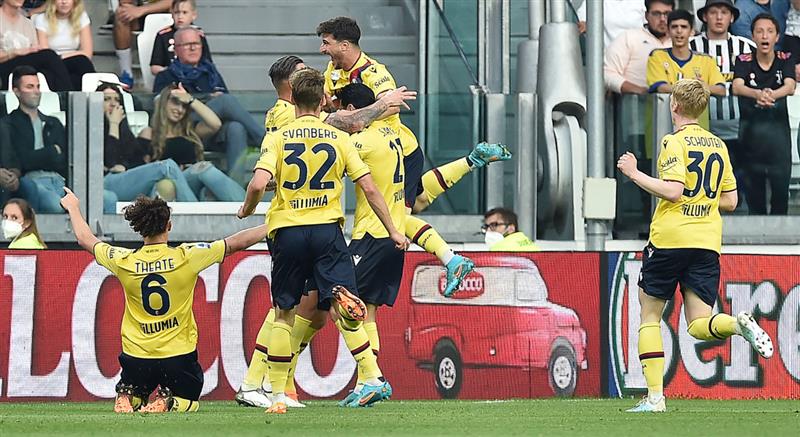 But de Bologne contre la Juventus.  Photo: EFE