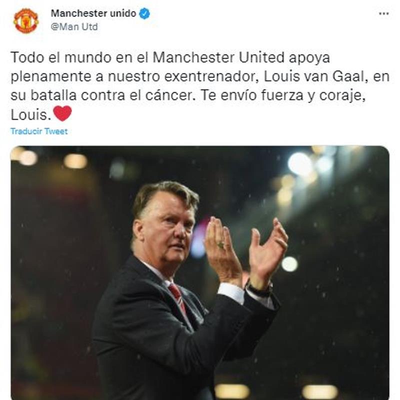 Manchester United a adressé un message d'encouragement à son ancien entraîneur.  Photo: TwitterManchester United