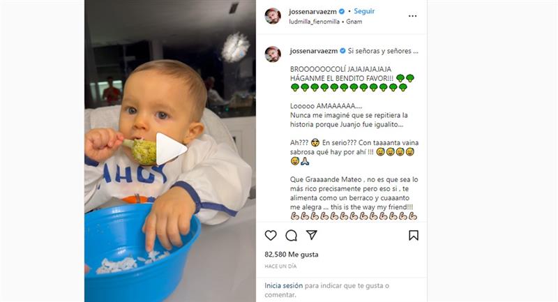 Josse Narváez a révélé que ses deux enfants aiment la même chose.  Photo : Instagram