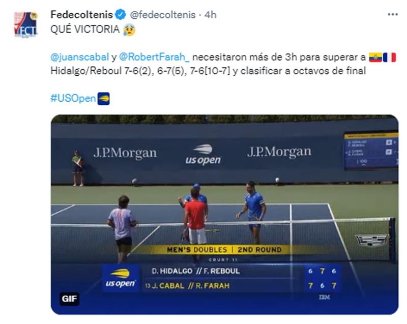 Capturez Twitter.  Photo : Twitter @fedecoltenis