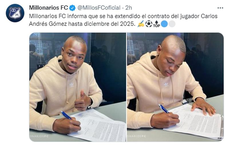 Capturez Twitter.  Photo : Twitter @MillosFCoficial