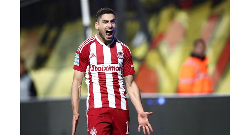 Masouras a marqué le seul but de l'Olympiacos.  Photo : Twitter @olympiacosfc