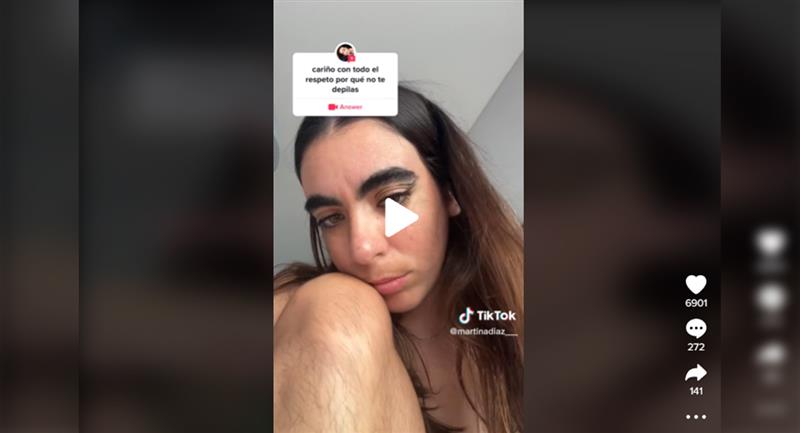 Ici vous pouvez voir la vidéo complète de ses raisons.  Photo : TikTok @martinadiaz___