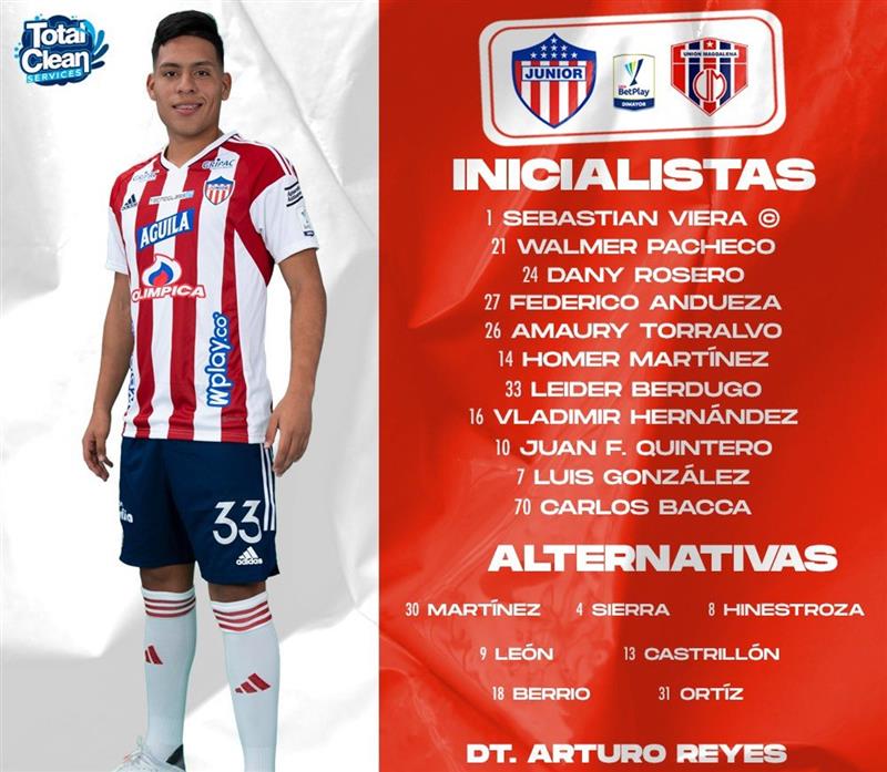 C'était le onze de départ de Junior de Barranquilla.  Photo : Twitter @JuniorClubSA