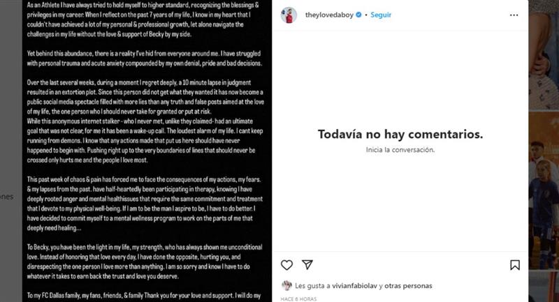 Déclarations du fiancé de Becky G. Photo : Instagram @theylovedaboy