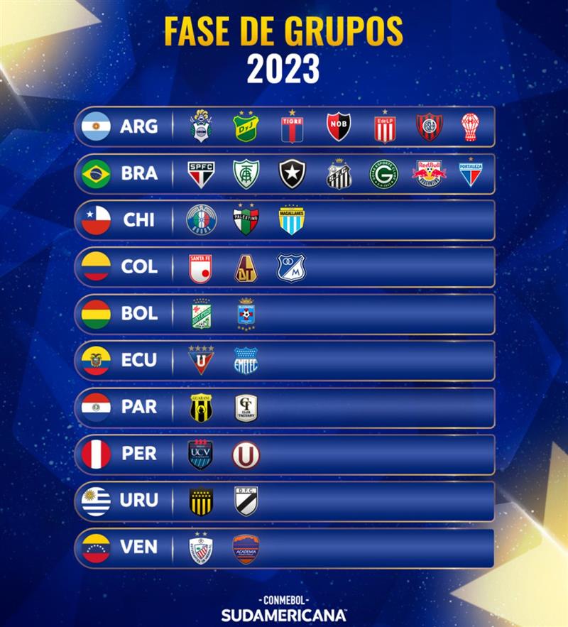 Ce sont les équipes participantes.  Photo : Instagram @sudamericana
