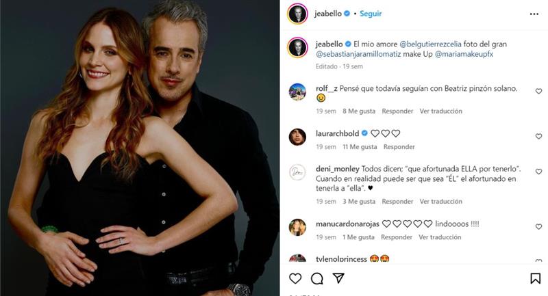 Jorge Enrique Abello et son partenaire.  Photo : Instagram @jeabello