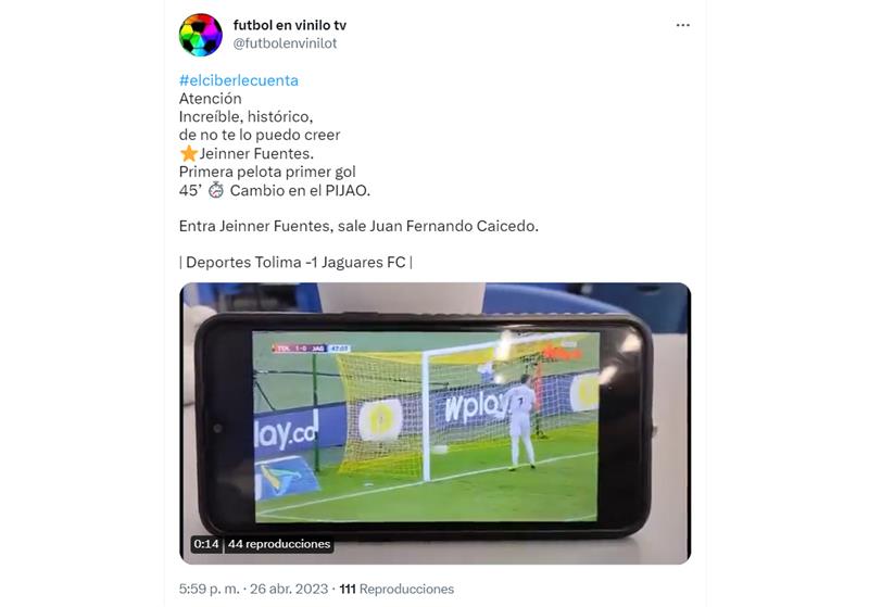 Regardez le grand but de l'équipe de jeunes d'Ibaguereño.  Photo : Twitter @futbolenvinilot