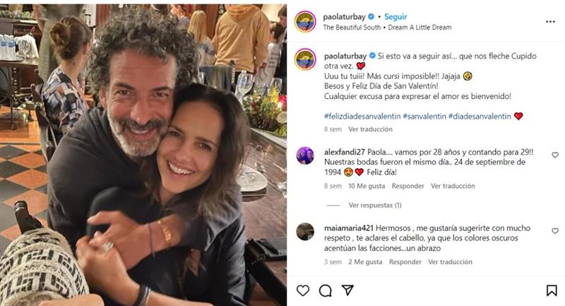 Paula Turbay et son mari.  Photo : Instagram @paolaturbay