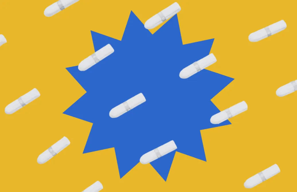 capa de blogpost que contem uma série de absorventes distribuídos de forma diagonal