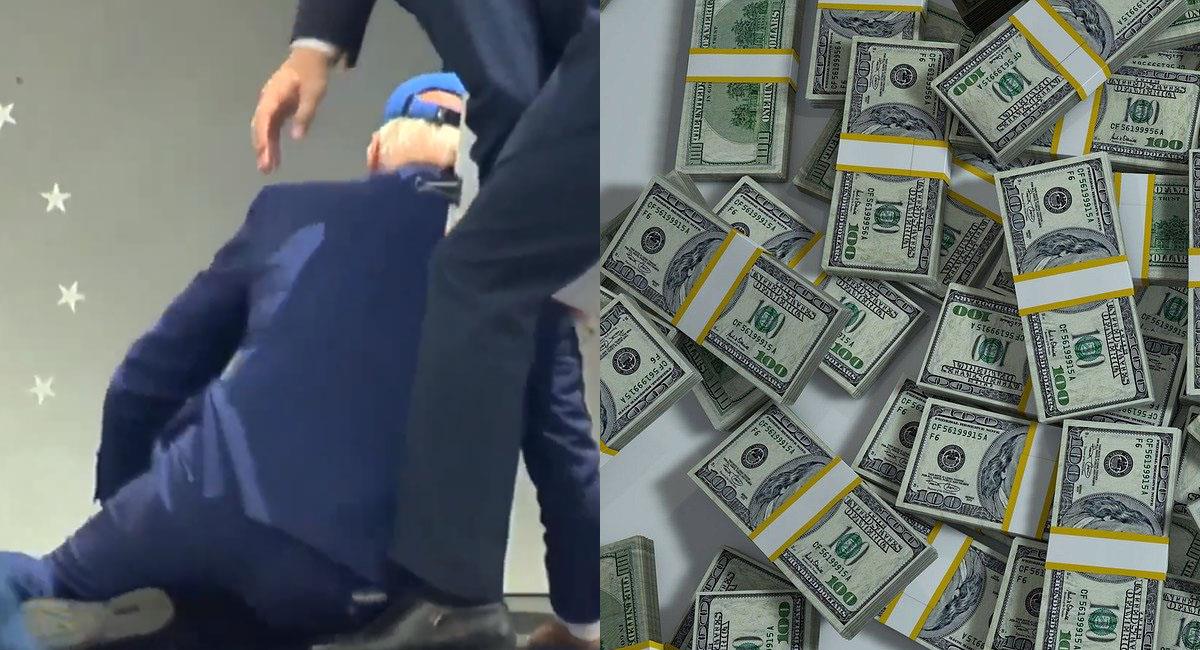 Joe Biden tombe à plat ventre et célèbre l'acceptation du relèvement du plafond de la dette aux États-Unis.
