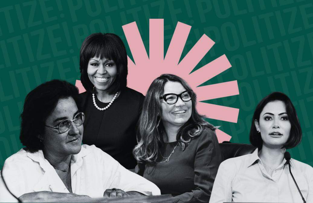 a imagem é uma colagem de primeiras-damas citadas no texto, Ruth Cardoso, Michelle Obama, Rosângela Lula da Silva e Michele Bolsonaro