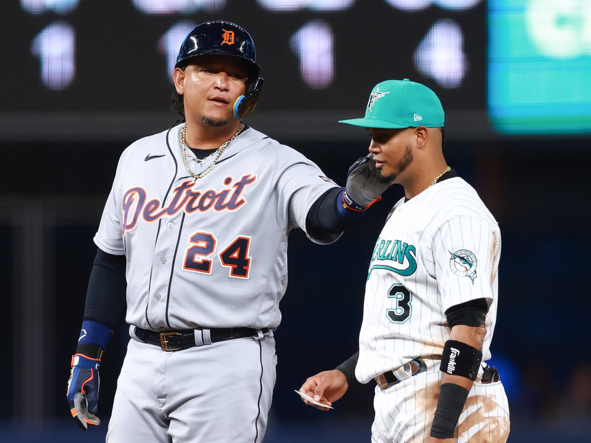 Miguel Cabrera y Luis Arráez. (Foto: Megan Briggs/GettyImages)