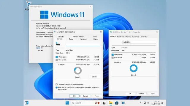 Il s'agit de la version miniature de Windows 11