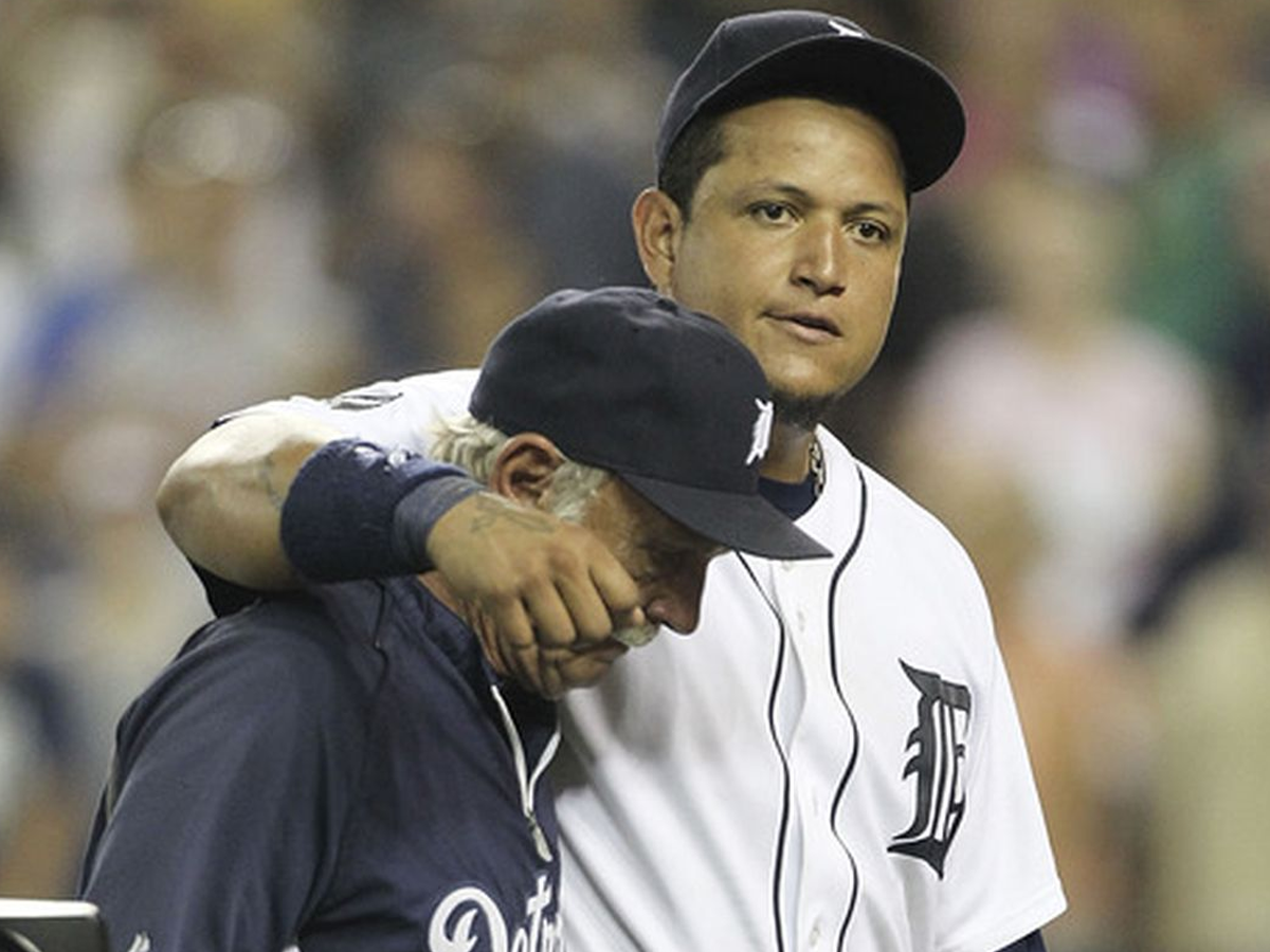 Cabrera y Leyland. (Foto: Leon Halip)