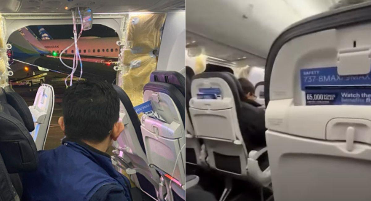 Avión de Alaska Airlines sufrió estallido de ventana en el aire. Foto: Twitter