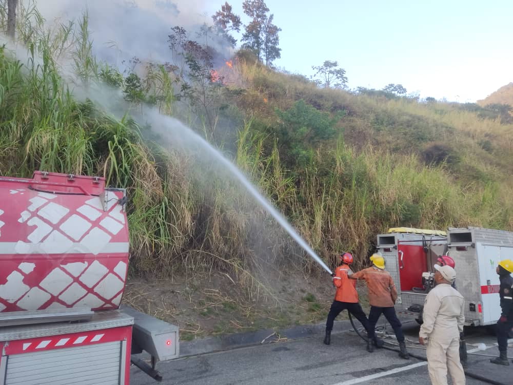 Les troupes combattent l'incendie à Waraira Repano
