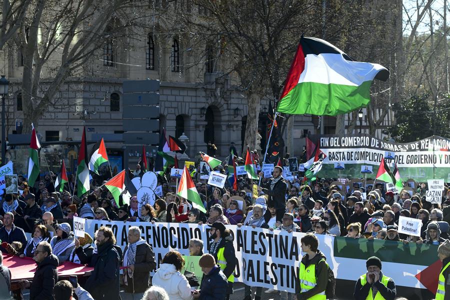 Madrid descend dans la rue contre le génocide israélien à Gaza