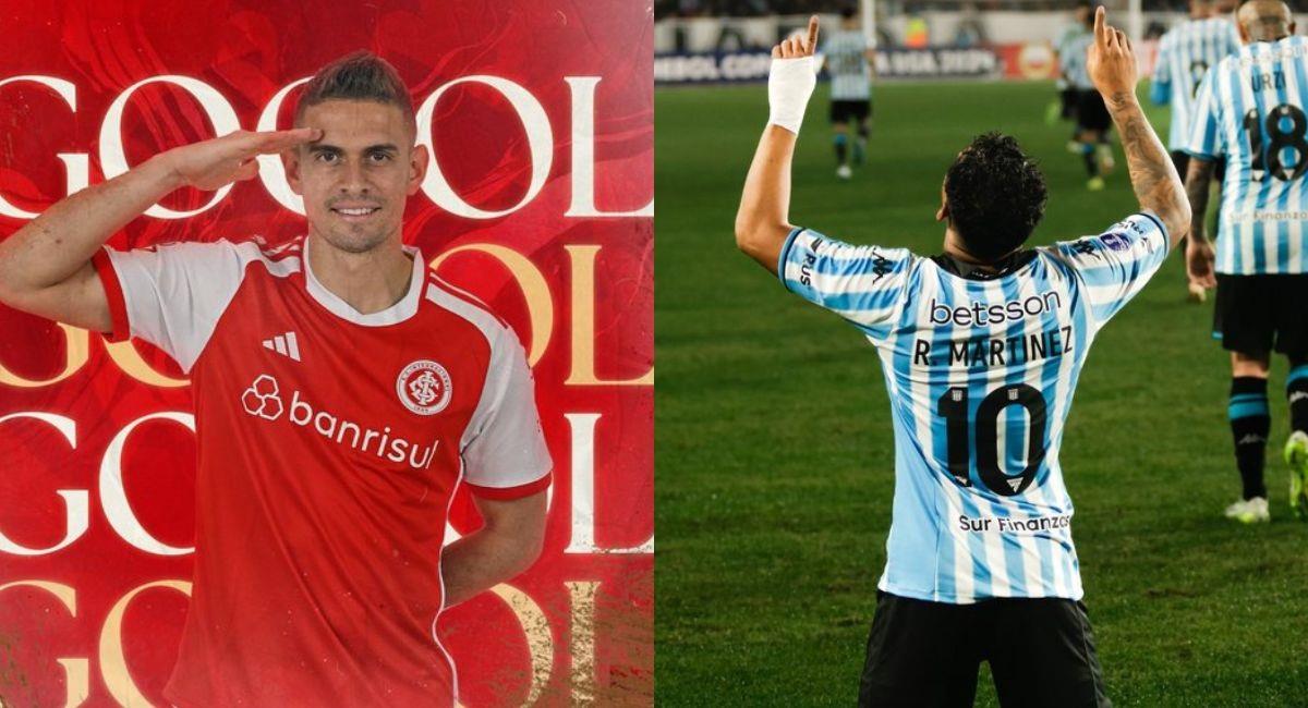 Rafael Borré y Roger Martínez Tobinson son dos delanteros colombianos con presencia internacional. Foto: Twitter @DSCInternacional / @RacingClub