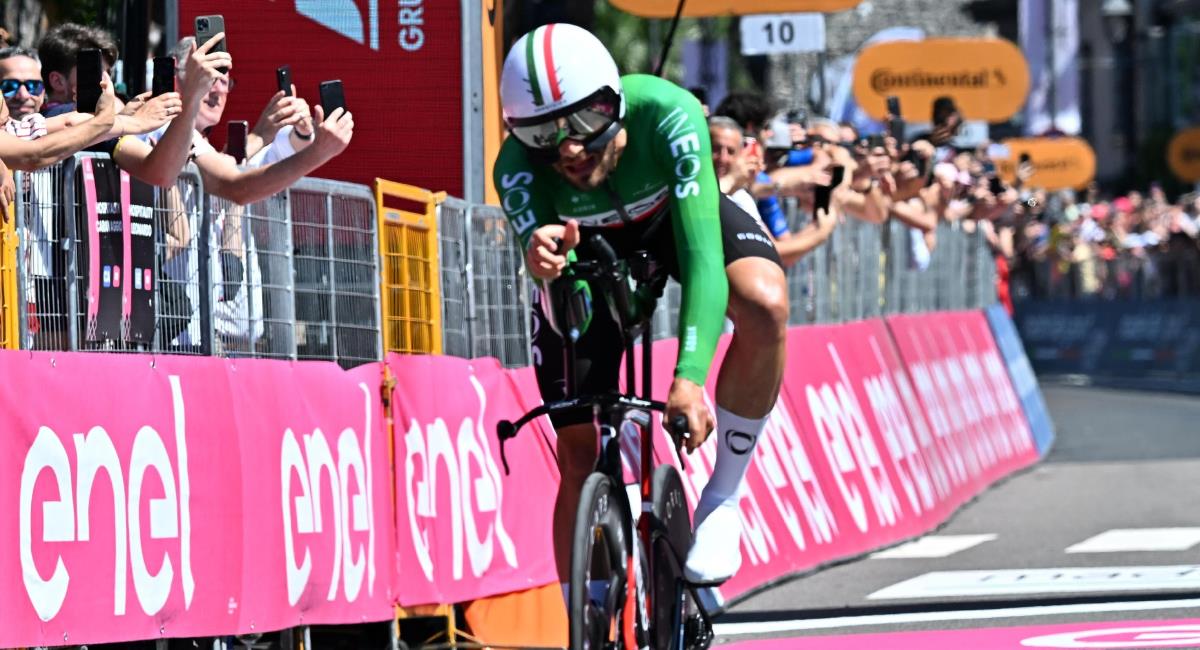 Filippo Ganna se hizo con el triunfo en la contrareloj individual. Foto: EFE