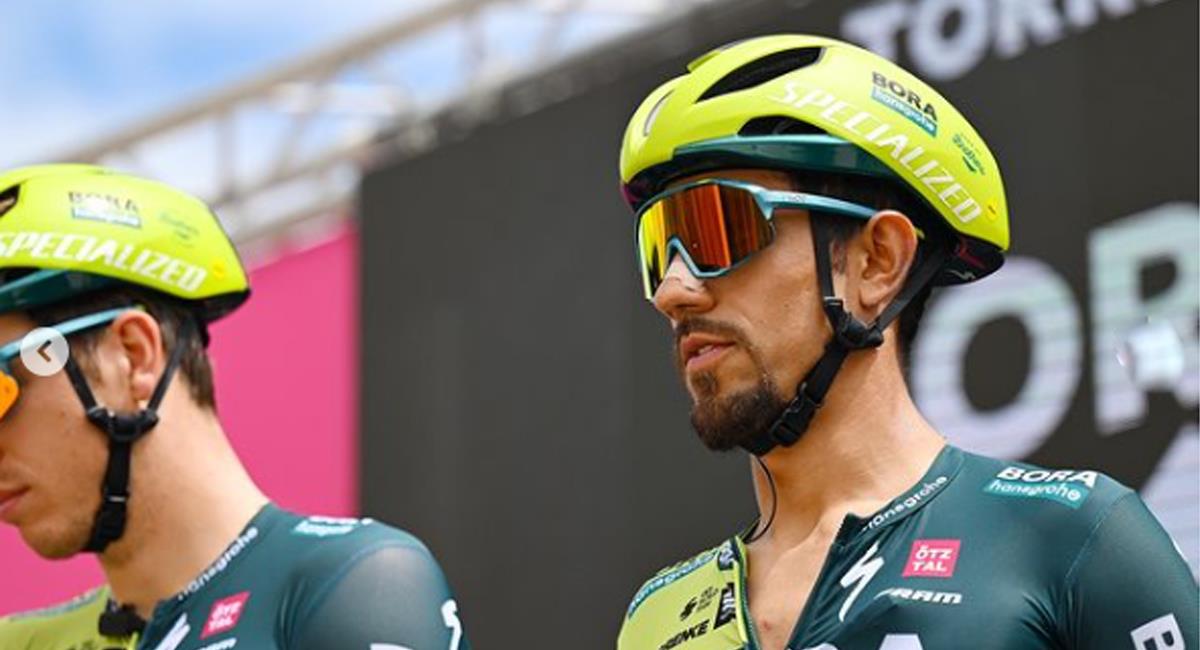 Daniel Felipe Martínez y cómo quedó en la general del Giro de Italia tras la crono. Foto: Instagram Daniel Felipe Martínez